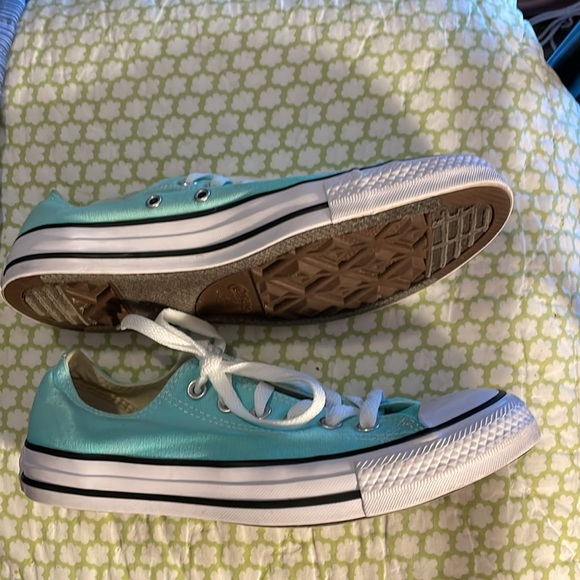 Unisex converse low tops AllStar light teal color, women’s sz 8 or men’s size 6 - Picture 4 of 8